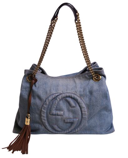 Denim Soho Shoulder Bag, front view